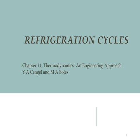 Refrigeration cycle ppt by iit Delhi faculty | PPT