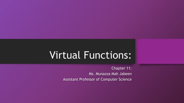 Virtual Functions