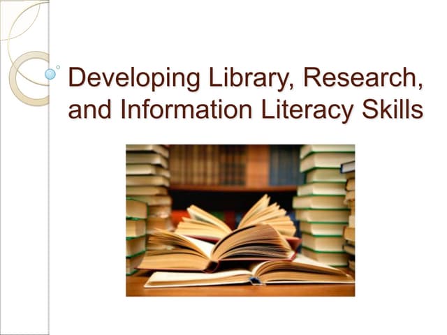 Chapter 11 developing library research and information literacy skills