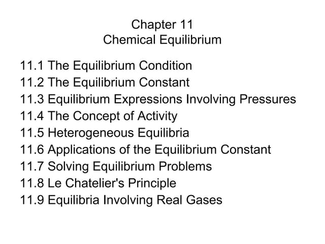 Chapter 11 equilibrium lecture notes