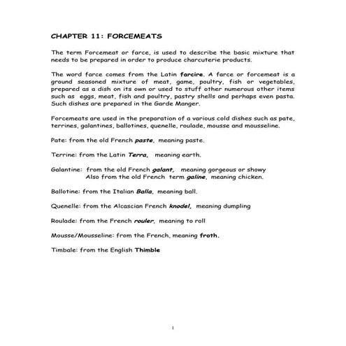 Chapter 11 forcemeat