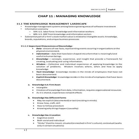 Chapter 11 managing knowledge MIS