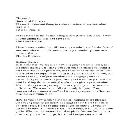 Chapter 11Nonverbal DeliveryThe most important thing in commun.docx