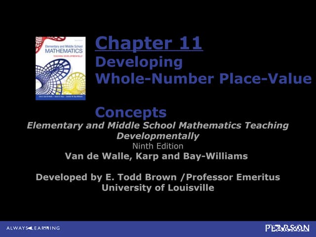 Developing Whole Number Place Value Concepts