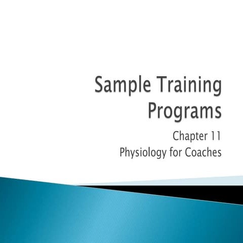 Chapter 11 sample training programs