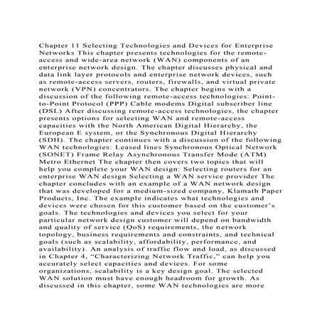 Chapter 11 Selecting Technologies and Devices for Enterprise Netwo.docx