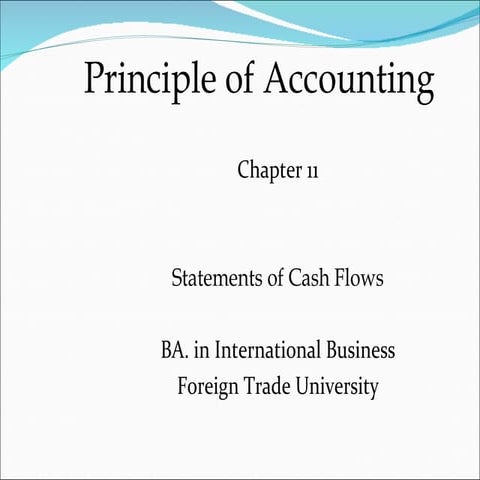 Chapter 11 statements of cash flows clc