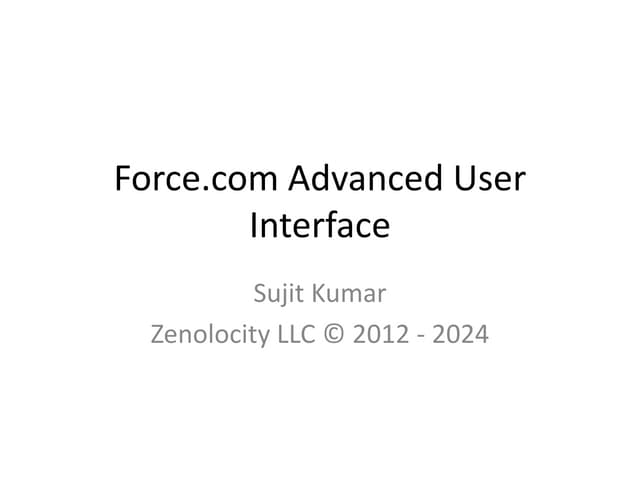 SFDC UI - Advanced Visualforce