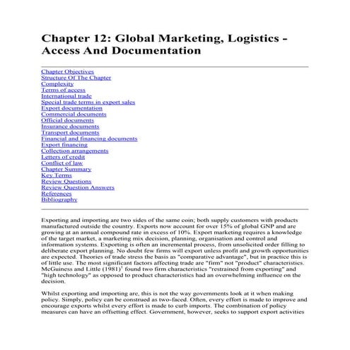International business notes Chapter 12