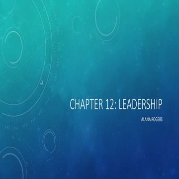 Chapter 12: Leadership