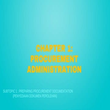Procurement administration Chapter.    1