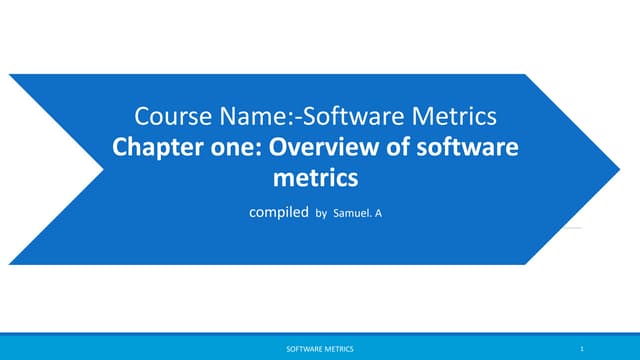 Software Metrics Course chapter 1,2,3 at Bahir Dar University