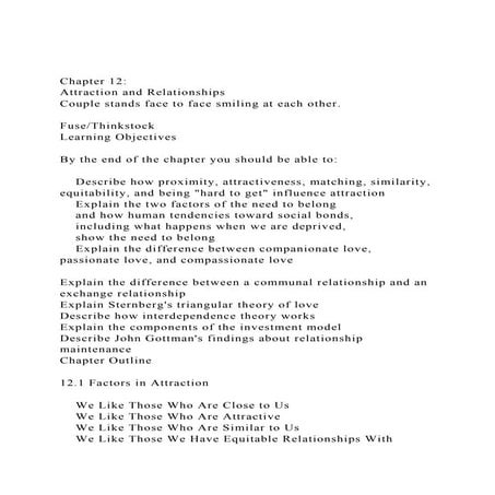 Chapter 12Attraction and RelationshipsCouple stands face to.docx