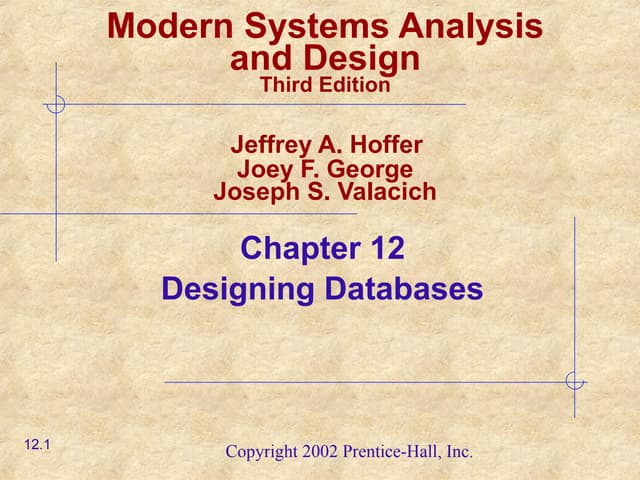 Chapter12 designing databases