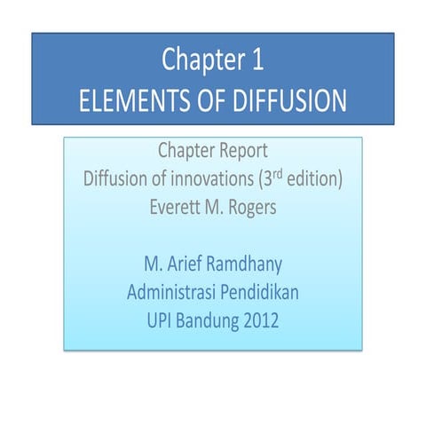 Chapter 1+2 diffusion of innovation rogers 1983