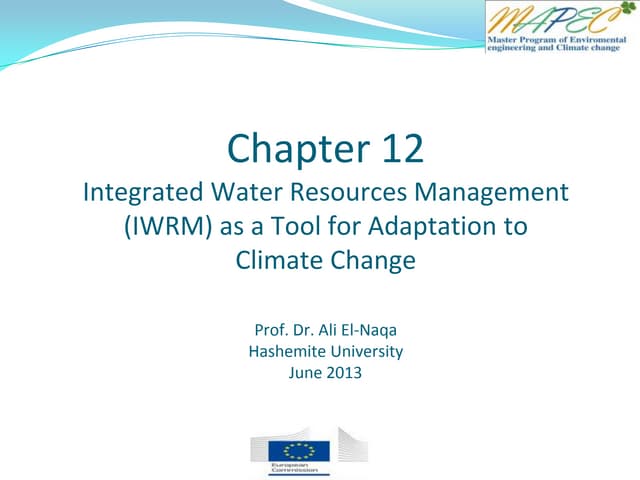 Chapter 12 iwrm as  a tool for cc adaptation.ppt