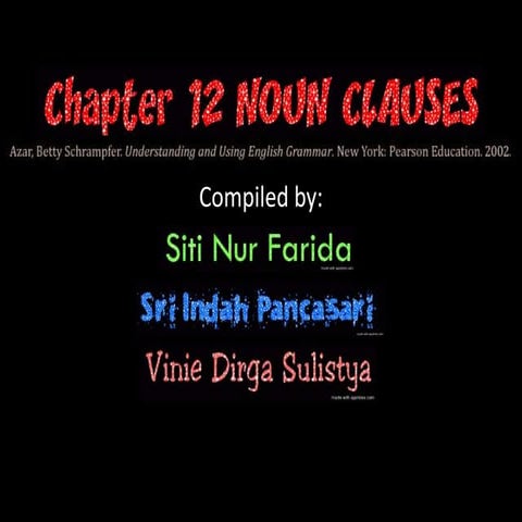 Chapter 12 noun clauses
