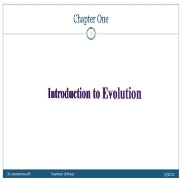 Introduction to Evolution