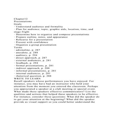 Chapter12PresentationsGoals· Understand audience and forma.docx