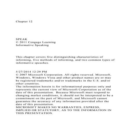 Chapter 12SPEAK© 2011 Cengage LearningInformativ.docx