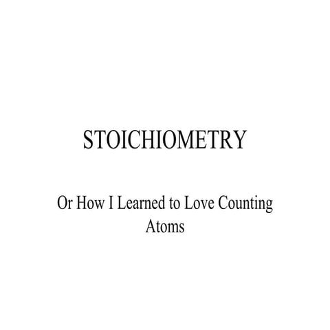 Chapter 12 Stoichiometry