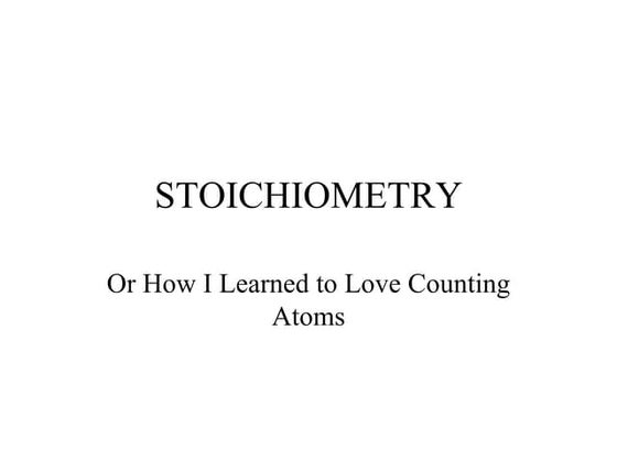 Stoichiometry cheat sheet | PDF