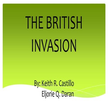 Chapter 12, the british invasion