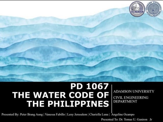 PD 1067 Philippine Water Code of the Philippines- DAO 2021-07 Easement ...