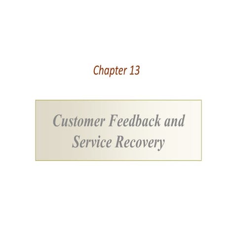 Utsav Mahendra : Customer Feedback and Service Recovery 