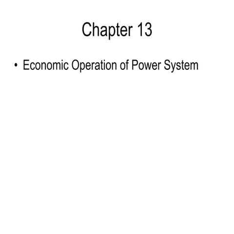 Economic Operation of Power System