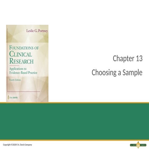 Choosing a sample and doing sample size calculation | PPTX