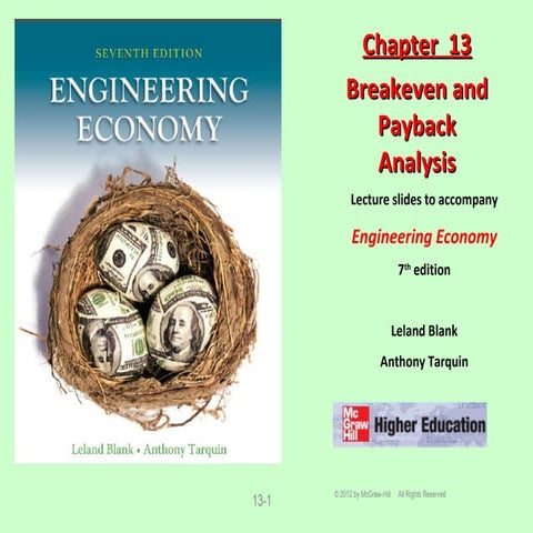 Chapter 13   breakeven analysis