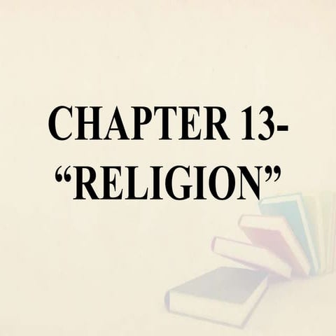 Chapter 13 religion