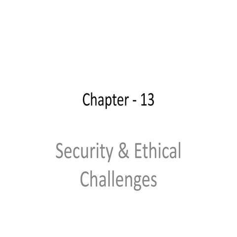 Chapter 13  security and ethical challenges
