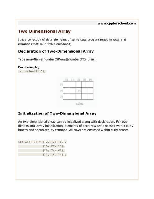 Chapter13 two-dimensional-array | PDF