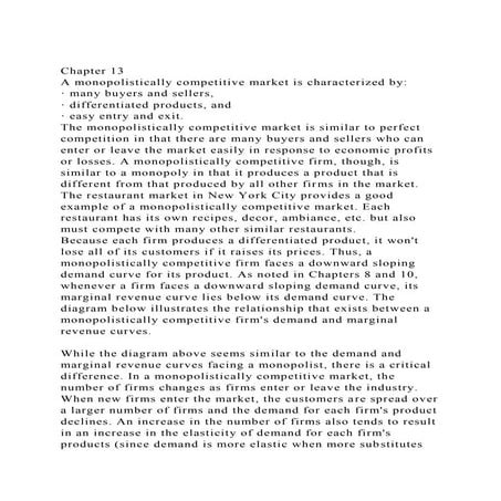 Chapter 13A monopolistically competitive market is characterized.docx