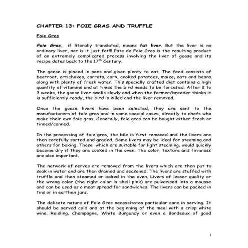 Chapter 13 foie gras and truffle