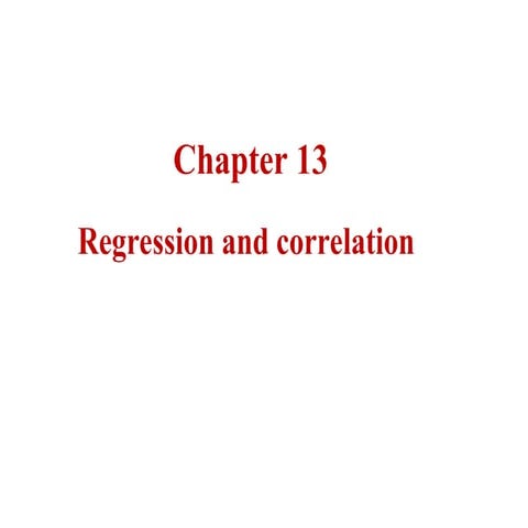 Chapter 13 ( Regression Model).ppt essential slide | PPT