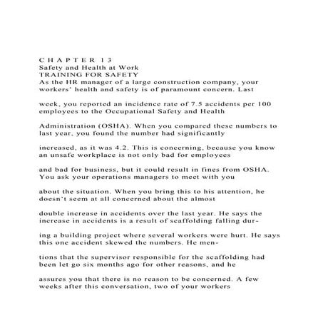 C H A P T E R  1 3Safety and Health at WorkTRAINING FOR SA.docx