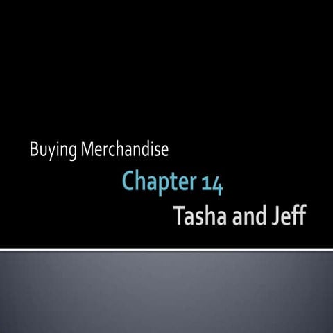 Chapter 14, Buying Merchandise