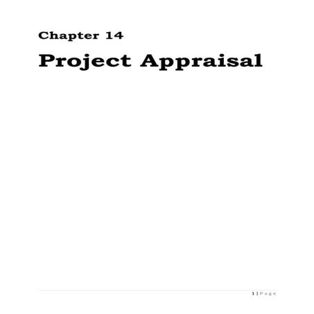 Handbook of entrepreneurship- Chapter 14- Project Appraisal by Subin K Mohan