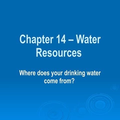 Chapter 14 – water resources