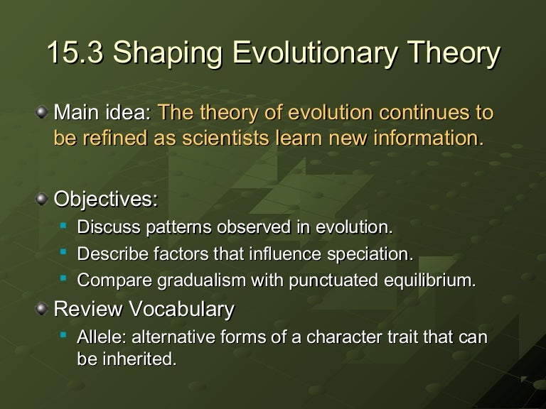 Chapter 15.3 shaping evolutionary theory