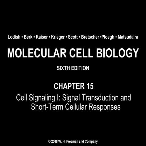 Molecular Cell Biology Lodish 6th.ppt - Chapter 15   cell signaling i signal ...