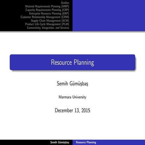 Resource Planning