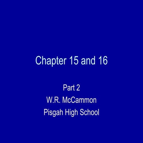 Chapter 15 and 16