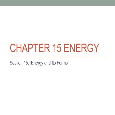 Chapter 15 energy power point