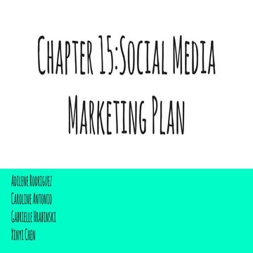 Chapter 15 social media marketing plan