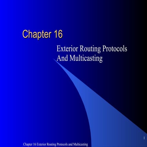 Exterior Routing Protocols And Multi casting Chapter 16