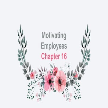 Management Introduction Motivating Employees